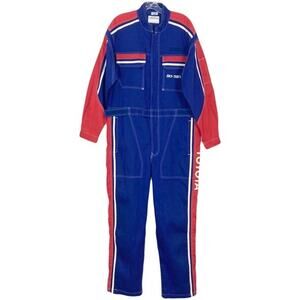 Vintage TOYOTA Tecno Three Monkey Jumpsuit L JAPAN Graphic Logo”Corolla”Blue Red